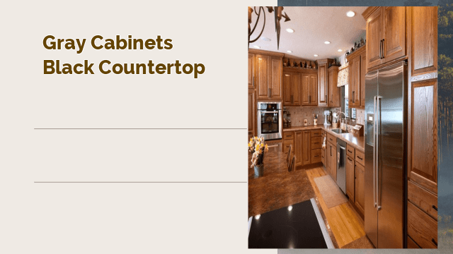 gray cabinets black countertop